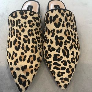 Leopard Print Calf Hair Slip on Mules BRAND NEW!